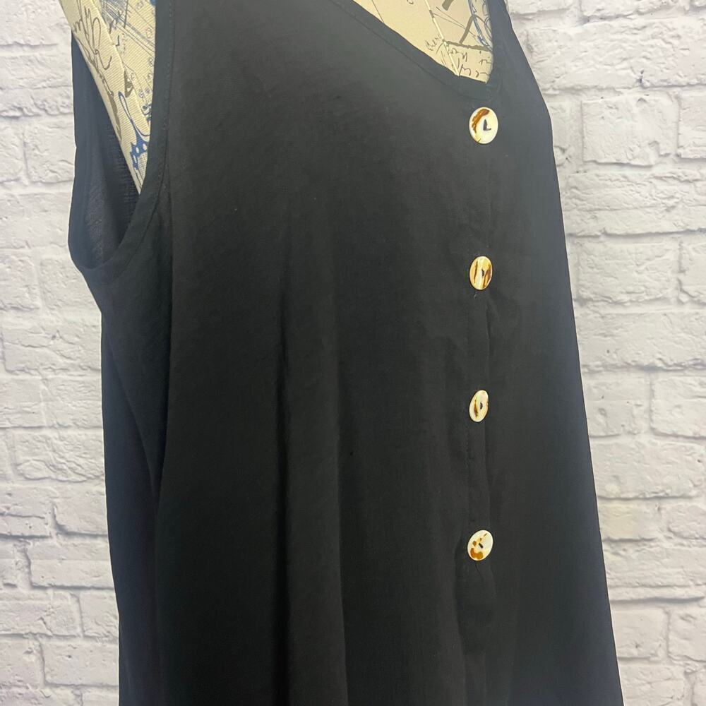White Birch Black Cami With Buttons - Picture 8 of 8